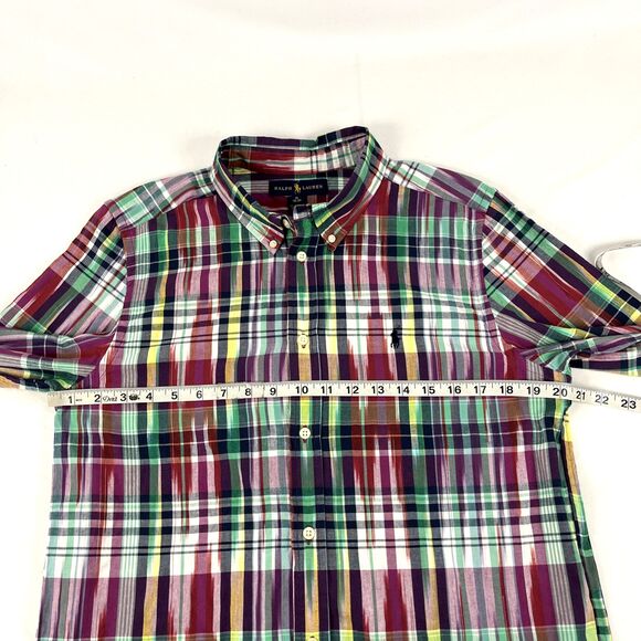 Boys Ralph Lauren Long Sleeve Button Down Shirt Size XL (18-20) Plaid Indian - Picture 3 of 7